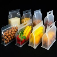 clear frosted self-sealing zipper bags for salad storage RH Packing packaging sample