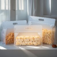 wholesale clear transparent matte poly flat bottom ziplock pouch frosted packaging sample