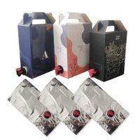 coffee wine syrup juice water liquid bib bag plastic bag in box dispenser packaging sample