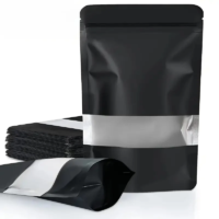 colorful matt black mylar bags with window & zipper RH Packing packaging sample