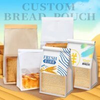 custom logo recyclable brown white paper bag kraft food packaging bakery packaging sample