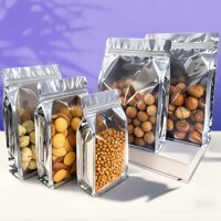 custom plain mylar ziplock reusable flat bottom pouch RH Packing packaging sample