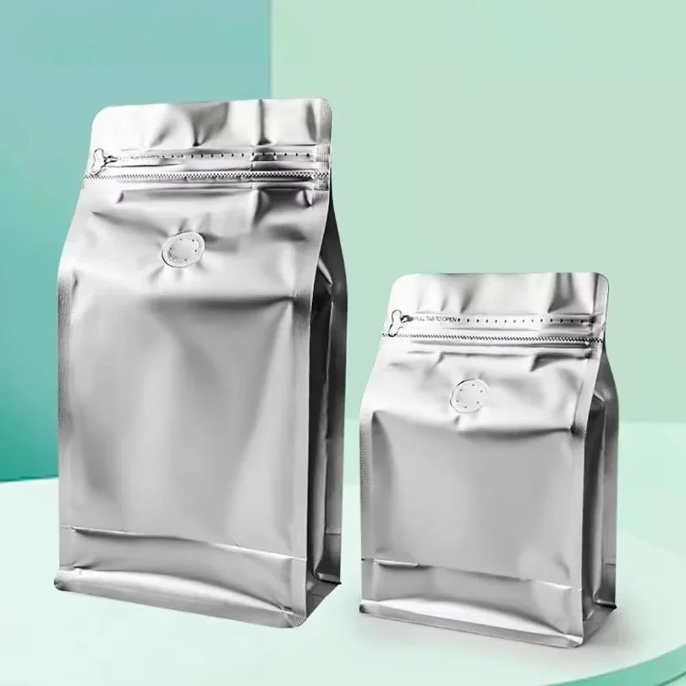 eight side seal square bottom zipper coffee tea packaging bag RH Packing packaging sample