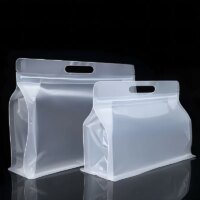 eight-sided seal stand up pouch transparent matte coarse food bag RH packaging sample
