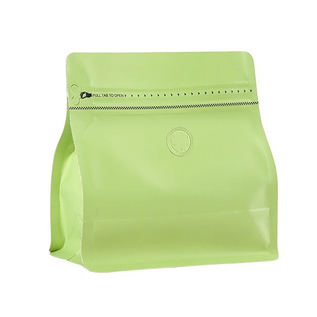 Factory Flat Bottom Coffee Pouch Zipper Top Aluminum Foil Coffee packaging sample