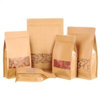 flat bottom kraft paper pouch with zipper for food RH Packing packaging sample