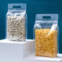 flat bottom rice pouch transparent portable handle RH Packing packaging sample