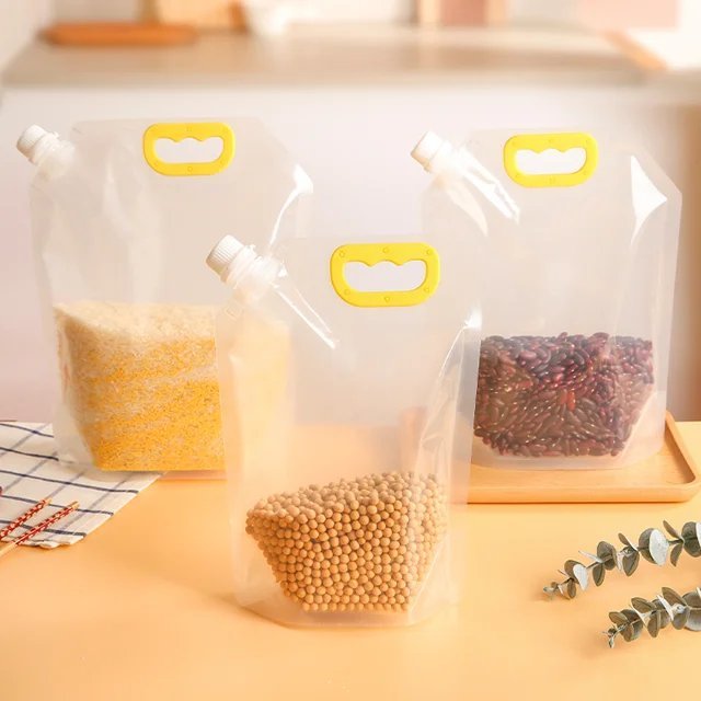 Leak Proof Nylon Laminated Plastic Packaging Transparent Spouted Stand up packaging sample