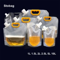 Reusable Leakproof Transparent Stand up Spout Pouch RH Packing packaging sample