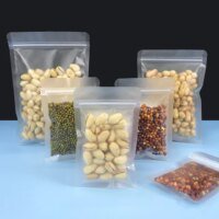 Low Moq Matt Transparent 3 Side Seal Pouch Zipper Sachet RH Packing packaging sample