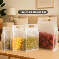 Stock Waterproof Matte Clear Grains Transparent Plastic Packaging Handle packaging sample