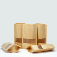 waterproof kraft paper stand up pouch with window zipper RH Packing packaging sample