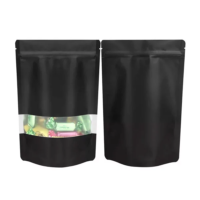 wholesale recyclable window black frosted aluminum foil stand-up zip lock packaging sample